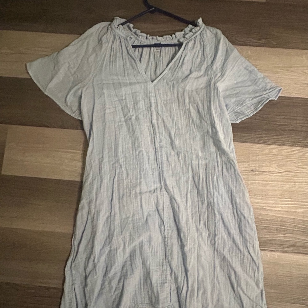 Old Navy Gray Ruffled Mini Dress